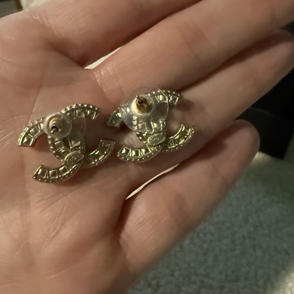 Chanel Classic Cc Logo Crystal Earrings - Picture 6 of 10